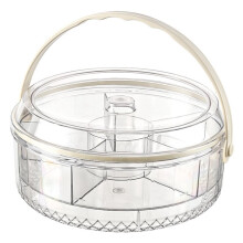 Chilled Serving Tray with Lid Dip Holder & Handle for Fruits, Veggies, Appetizers, Ideal for Parties, Picnics, Travel
