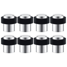 8 Pack Stainless Steel Floor Mounted Door Stopper with Rubber Tip for Wall Protection and Noise Reduction