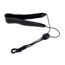 Adjustable Leather Saxophone Neck Strap for Alto Tenor Soprano, Ergonomic Breathable Comfortable Black Design