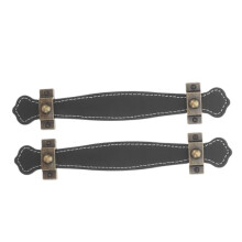 PU Leather Cabinet Handles Zinc Alloy Drawer Pulls with Screws, Retro Wardrobe Door Handles for Dressers