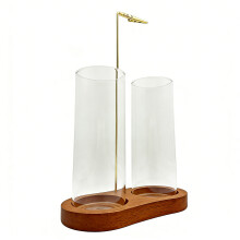 Verre décoratif à deux sections pour le contrôle-Couleur rétro
