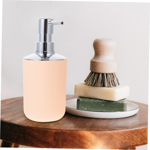 Beige Bathroom Accessory Set Plastic Toiletry Set Easy Clean Surface Modern Minimal Style 2