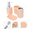 Beige Bathroom Accessory Set Plastic Toiletry Set Easy Clean Surface Modern Minimal Style 5