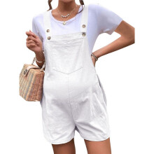 Combinaison Courte Décontractée D'Été pour Femme, Combinaison Ample en Lin, Tenue de Plage, Vêtements de et de Vacances Blanc M