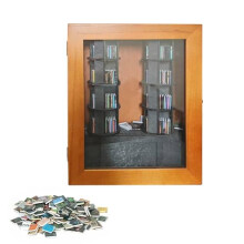 Rotatable Mini Bookshelf with 200 Movable Books, Handcrafted Wooden Desk and Living Room Decor
