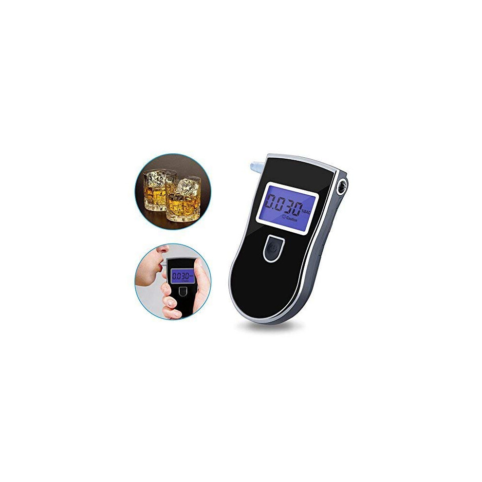 Alcohol Tester Breathalyzer With Fast Response Sensor And Backlit Display, Reusable Mouthpieces Blue 9310869644583