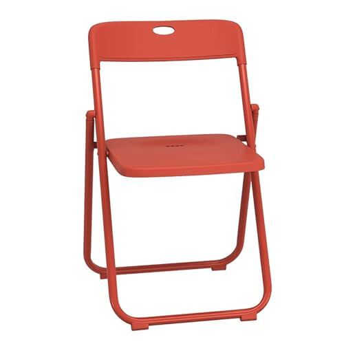 Plastic Folding Chair with Durable Metal Frame, Stackable SpaceSaving Design for Indoor Dining Room, 330lbs Capacity