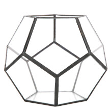 Geometric Glass Succulent Planter with Clear Display, Modern Terrarium for Indoor Desk Decor