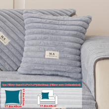 (Light Gray, Pillow Case 17.8*17.8in (45*45cm)) 1pc of Thickened Plush Sofa Cushion, Featuring a Easy Modern Design, Suitable for All