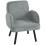 Homcom (Grey) HOMCOM Lounge Chair Velvet Upholstered Spring Cushion 2