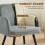Homcom (Grey) HOMCOM Lounge Chair Velvet Upholstered Spring Cushion 5
