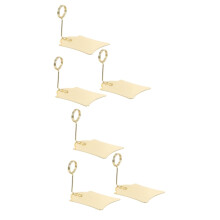 6pcs Metal Tag Clips Reusable Food Label Holders with Stable Non‑Slip Base for Bakery Grocery