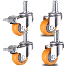 2 Inch Swivel Caster Wheels with Brake, Polycarbonate Furniture Caster Wheels Set of 4 for Chairs and Cabinets