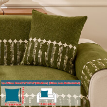 (Green, Pillow Case 17.8*17.8in (45*45cm)) 1pc Trendy Chenille Non-Slip Sofa Cushion, Available in Multiple Colors