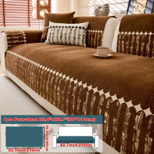(Coffee Color, Four-seat Sofa Cover 35.4*82.7in (90*210cm)) 1pc Trendy Chenille Non-Slip Sofa Cushion, Available in Multiple Colors