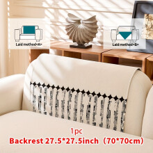 (White, Backrest 27.5*27.5in (70*70cm)) 1pc Trendy Chenille Non-Slip Sofa Cushion, Available in Multiple Colors