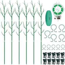 40 Pcs Adjustable Plastic Twig Plant Support Stakes Set with Clips for Indoor Outdoor Climbing Plants