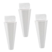 3pcs Hydroponic Wall Mounted Planter Set SpaceSaving Hanging Flower Pots for Succulents Balcony Decor White Plastic