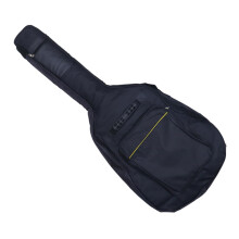 Black Folk Acoustic Guitar Bag Oxford Cloth Backpack Case with Double Straps and Front Pocket for Travel