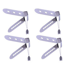 BBQ Thermometer Probe Holder Clips Set for Smoker and Grill, Stable Temperature Readings, Stainless Steel (Silver, 4PCS)