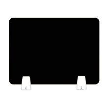 Freestanding Plexiglass Sneeze Guard with Clip, Clear Acrylic Desk Divider for Office Desktop, Black 30x60cm