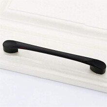Modern Black Aluminum Cabinet Handles 128mm, Durable Drawer Pulls for Kitchen Cupboard Furniture