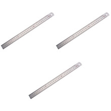 3Pcs Stainless Steel Measuring Ruler Metal Double Sided Silver
