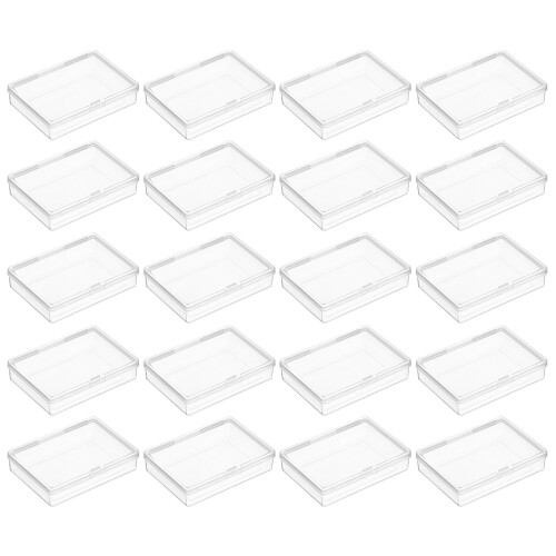 20Pcs Clear Mini Plastic Storage Boxes for Cards and Small Accessories