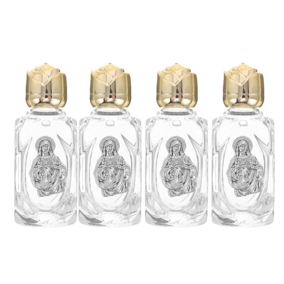 Aboofan 4Pcs Portable Golden Glass For Holy Water Catholic Blessings
