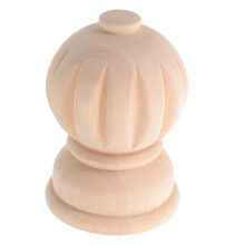 Brown Wood Carved Finial for Stairs Bed Posts and Curtain Rods