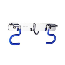 Mop and Broom Holder Wall Mount Stainless Steel, Heavy Duty with Hooks Garage, Kitchen, Garden 1pc