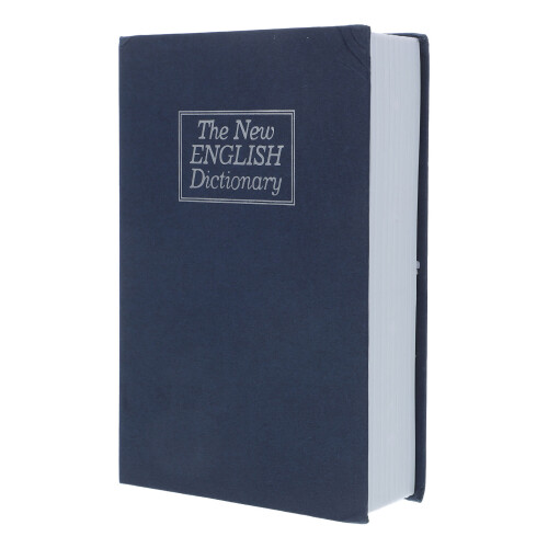 Decorative Blue Book Style Lock Box Secure Safe for Home Use