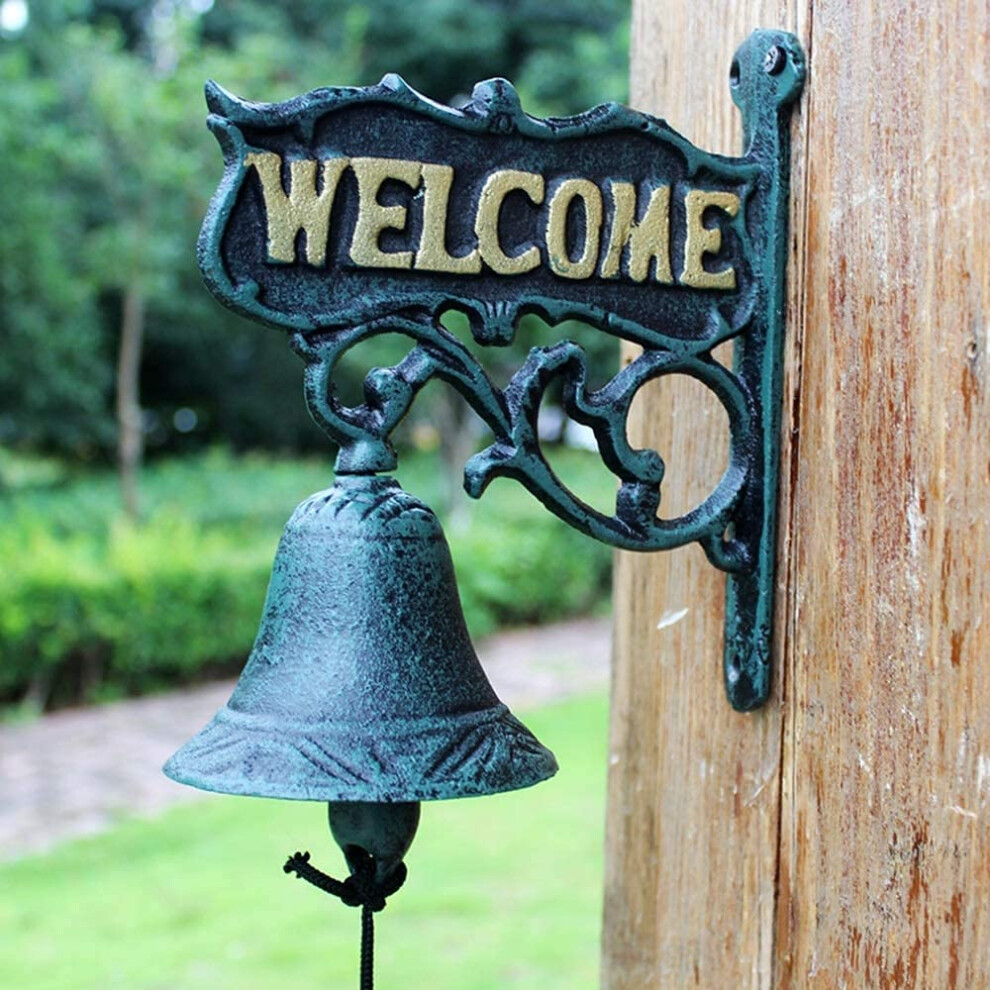 Cast Iron Door Bell Vintage Farmhouse Doorbell Welcome Bell, Wall Mount, No Batteries Needed 9310869646709
