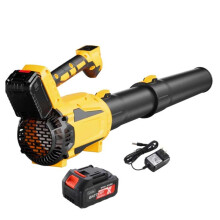 21V Cordless Leaf Blower with Battery and Charger, Powerful 5Speed Electric Blower for Lawn, Patio, and Snow (Yellow)