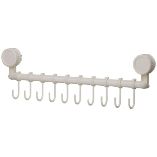 Suction Cup Hooks No Drill Wall Mount Organizer Adjustable Slide Rail Storage for Bathroom and Kitchen