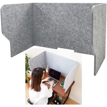 Desk Privacy Divider 3 Panels Foldable Acoustic Desk Partition with Noise Reduction and Tackable Surface for Office or Classroom