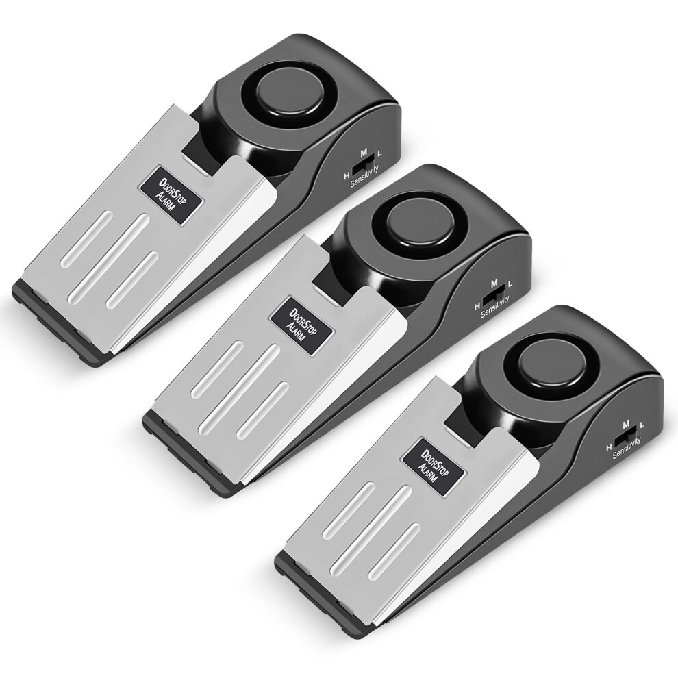 Door Stop Alarm 120Db Wedge Door Stopper Security Device For Home Travel Hotel Safety Pack Of 3 9351714899277