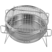 Mini Portable Charcoal Grill for Camping and Picnic, Compact Round BBQ Grill with Stable Cooking Surface