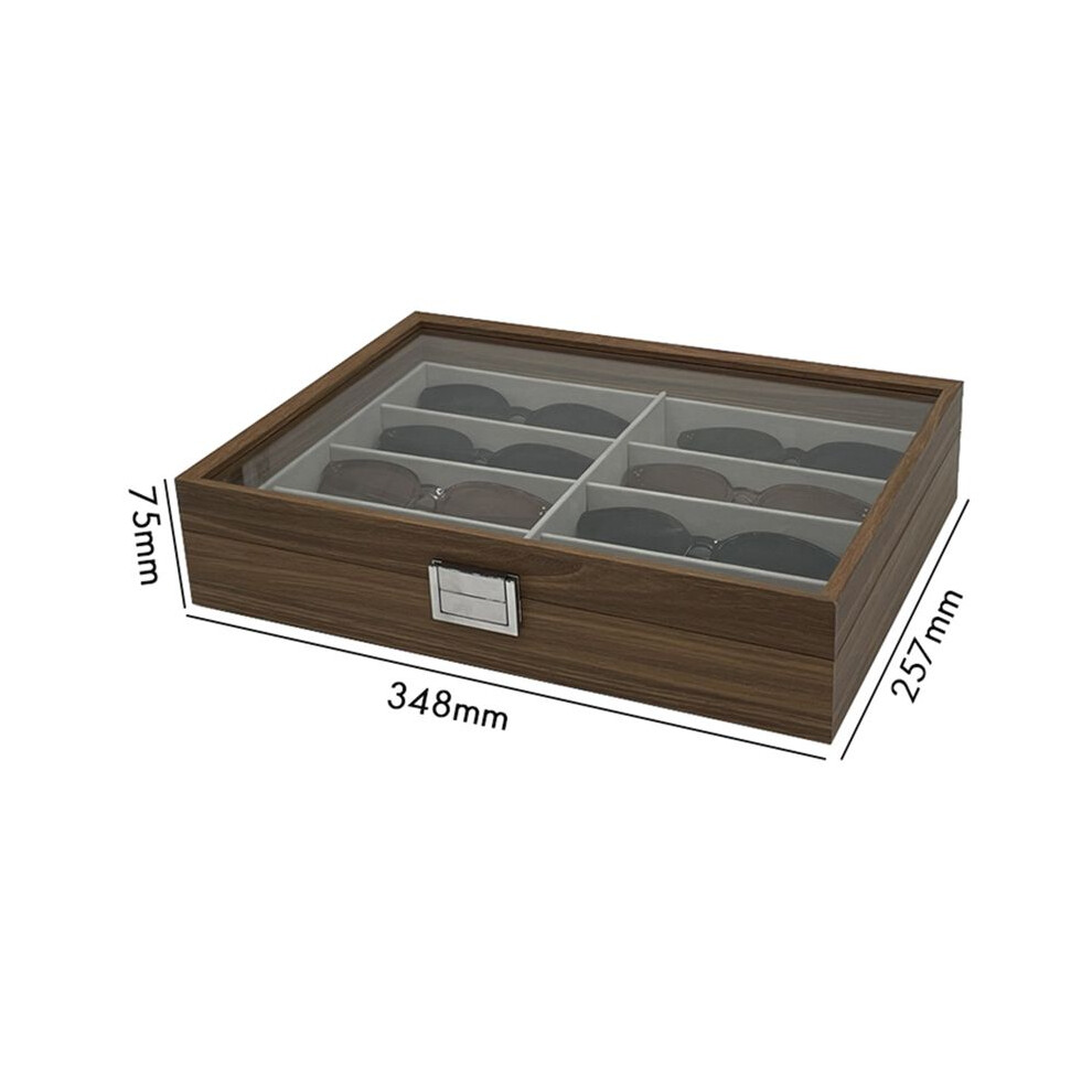 Walnut Wood Sunglasses Storage Display Box 8 Slots Storage Sunglasses Display Case Eyeglass Organizer Collector Jewelry