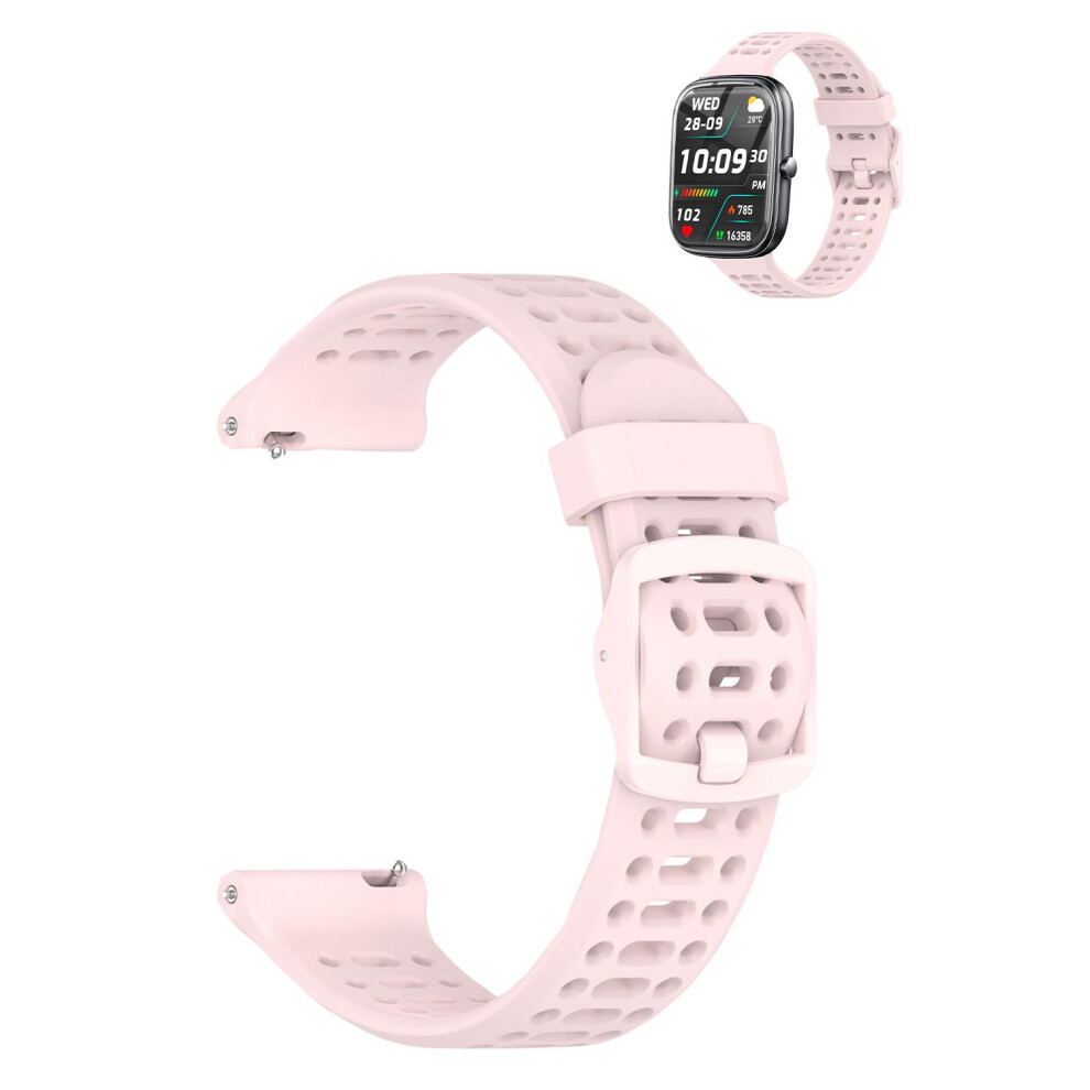 Smartwatch Band For Trausi Tg08 1.83 Inch, Soft Breathable Silicone Strap, Quick Release Adjustable Sport Wristband Pink 9330225683346
