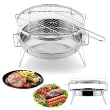 Portable Charcoal Grill and Smoker, Tabletop BBQ for Camping, Picnics, Outdoor Cooking