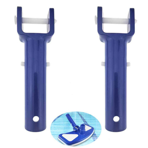 2 Pack Pool Vacuum Handle Replacement with Secure VClip and Pin, Durable Blue Head for Swimming Pool