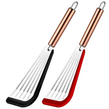 XOUVY 2Pc Spatula Set, Slotted Spatula and Flexible Turner with Soft Silicone Edge, Nonstick Safe