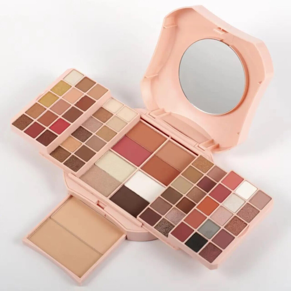 Pink All In One Makeup Kit With Eyeshadow Blush Concealer Contour Palette, Travel Makeup Gift Set For Girls (Pink)