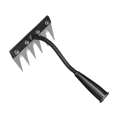 Manual Weeder Tool with Sharp Metal Claws, Ergonomic Weed Puller for Garden Lawn Backyard, 6 Tines
