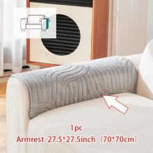 (Light Gray, Armrest 27.5*27.5in(70*70cm)) 1pc Solid Color Shu Velveteen Velvet Sofa Cushion Simple and Modern, Decoration for