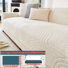 (White, Large Four-seater Sofa Cover 35.4*94.5in（90*240cm）) 1pc Solid Color Shu Velveteen Velvet Sofa Cushion Simple and Modern, Decoration for