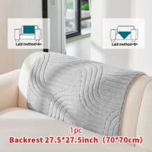 (Light Gray, Backrest 27.5*27.5in (70*70cm)) 1pc Solid Color Shu Velveteen Velvet Sofa Cushion Simple and Modern, Decoration for