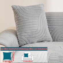 (Light Gray, Pillow Case 17.8*17.8in (45*45cm)) 1pc Solid Color Shu Velveteen Velvet Sofa Cushion Simple and Modern, Decoration for