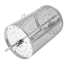 Stainless Steel Rotating Grill Basket for BBQ and Roaster Oven, 360 Even Cooking